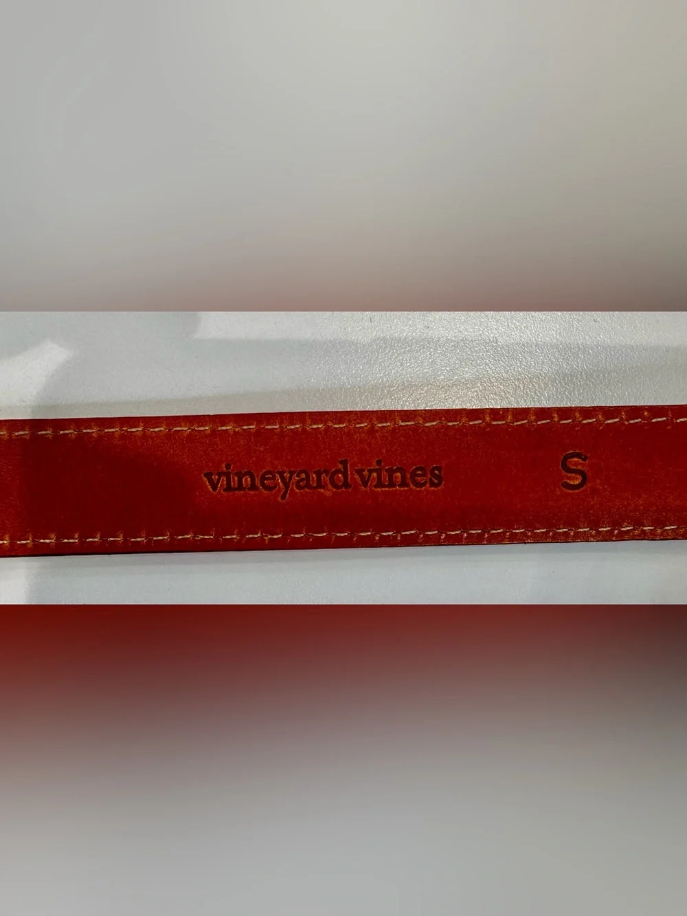 Vineyard Vines Patchwork Nautical Leather Belt Brass Buckle